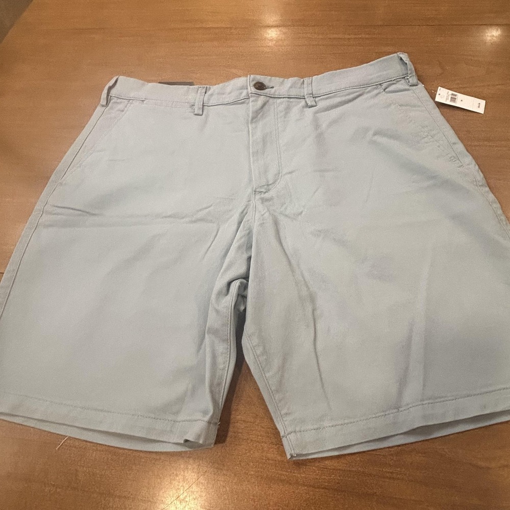 Gap Essential Khaki Shorts Mens 36 Blue 9 Inseam Comfort Stretch Chino Casual